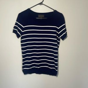 Absolutely Creative Worldwide navy with white stripes sweater in medium